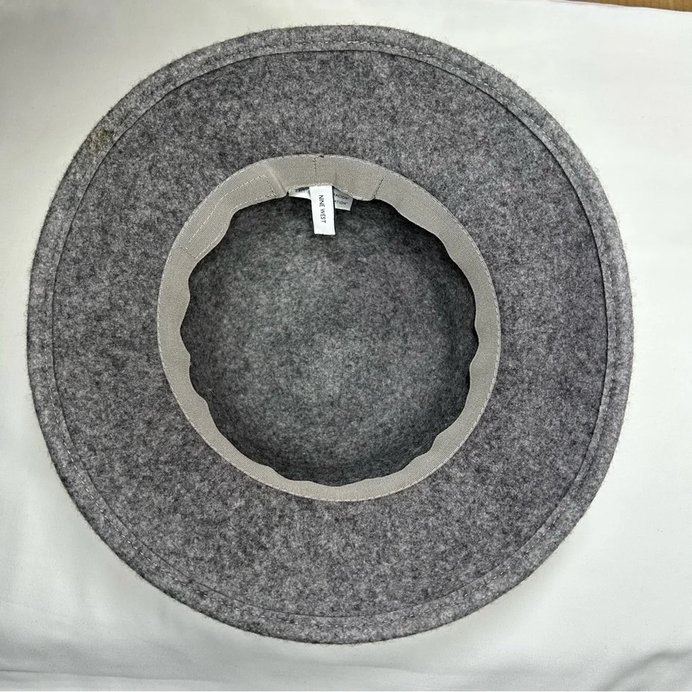 Nine‎ West Wool Gray Classic Vintage Inspired Cloche Bucket Hat One Size